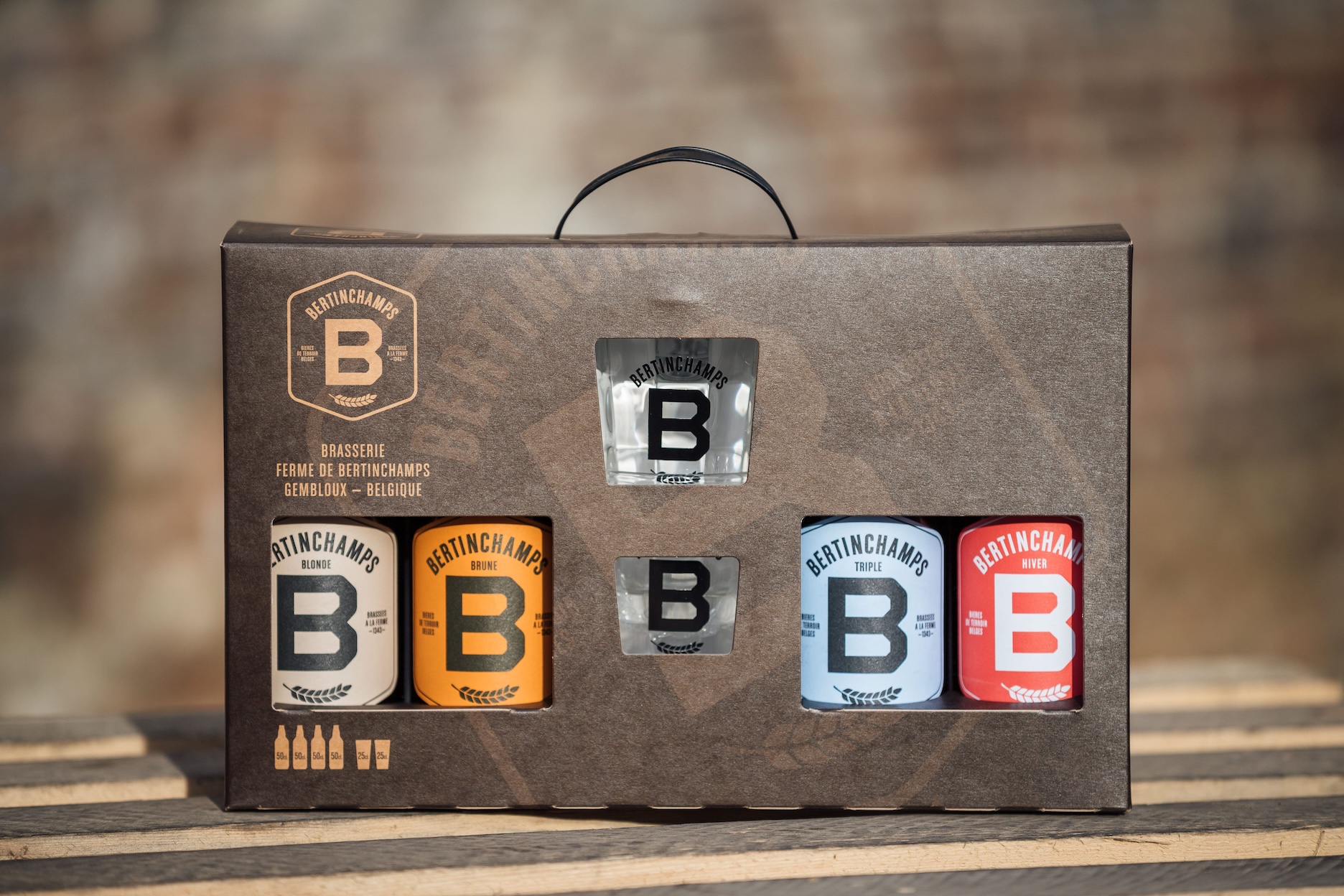 Coffret 4 bières 50cl + 2 verres 25cl de Bertinchamps
